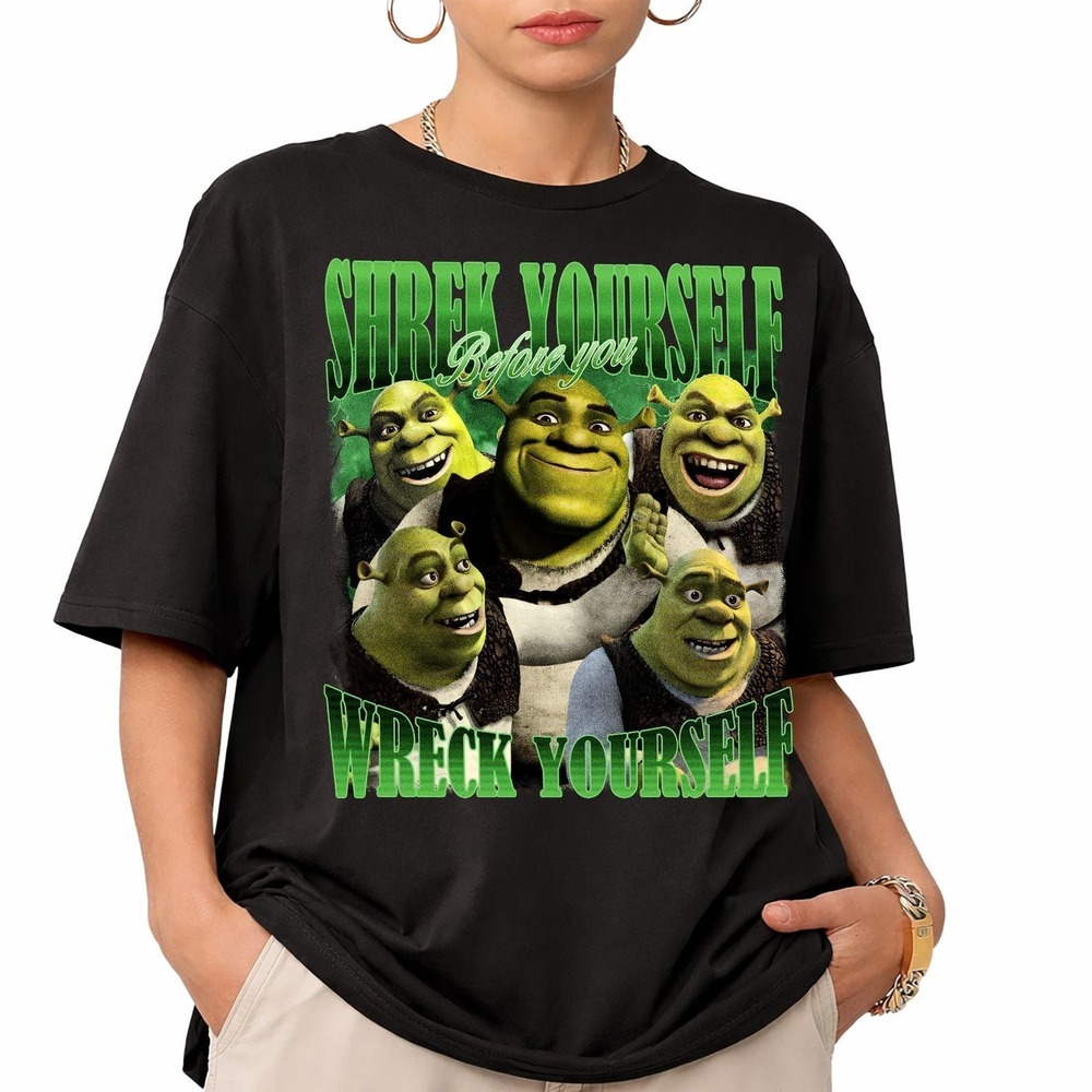 Shrek Funny Shirt, Shrek Yourself Before You Wreck Yourself Shrek Meme Shirt